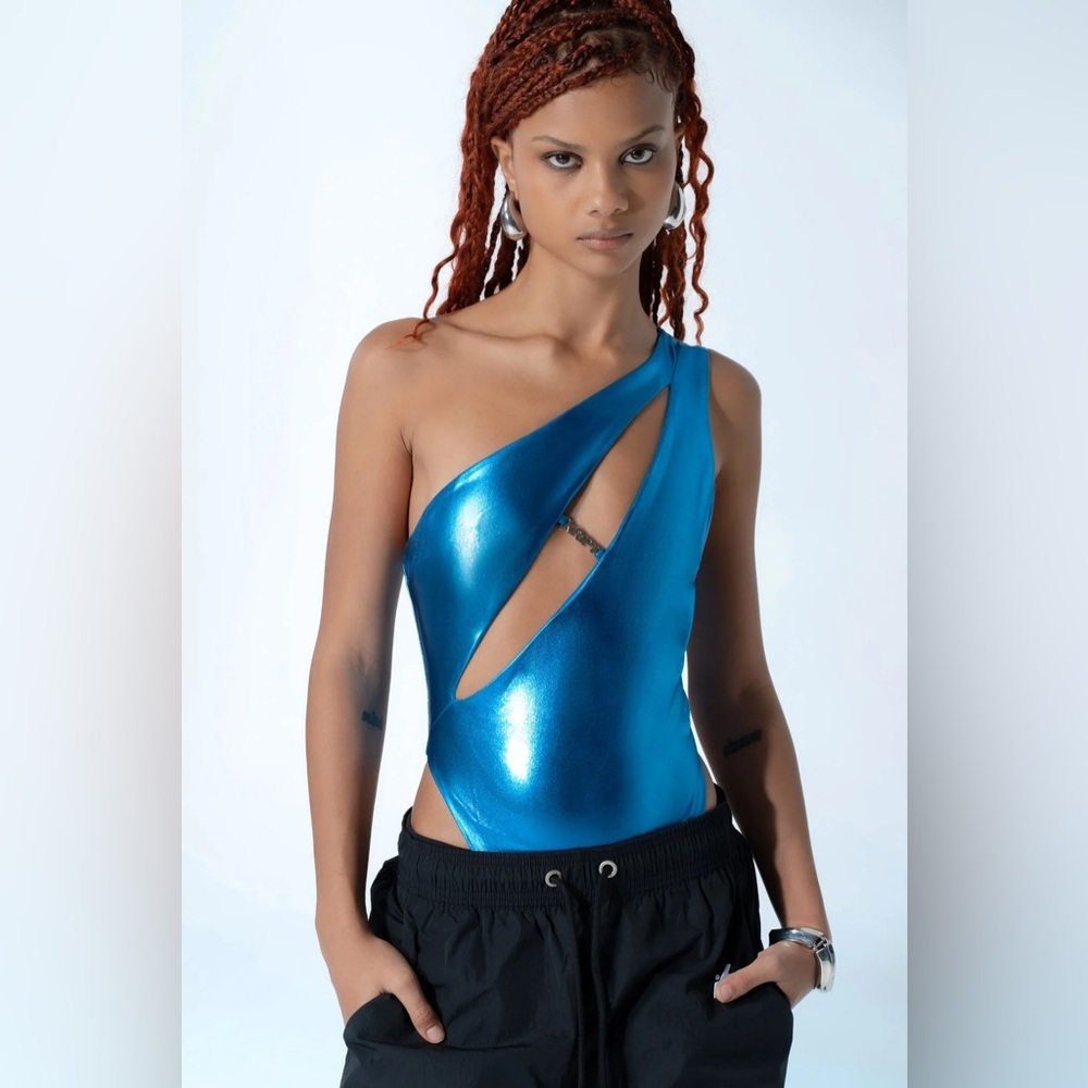 The Kript Metallic Blue Bodysuit